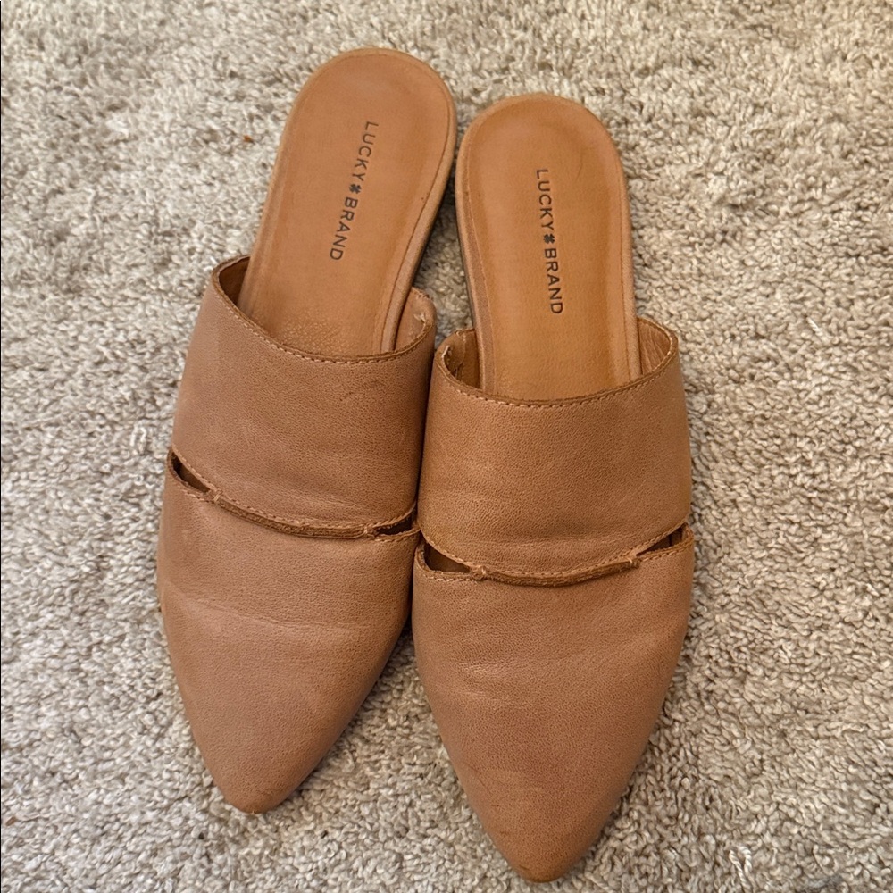 Lucky Brand Tan Slip-On Sandals